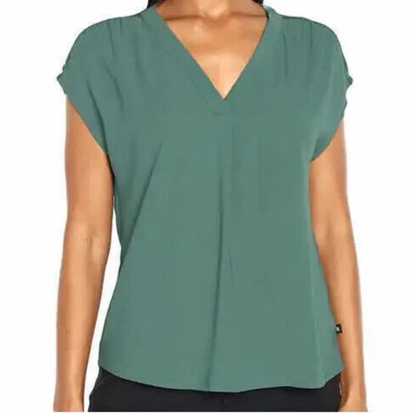 BANANA REPUBLIC GREEN V-NECK SLEEVELESS TANK BLOUSE WOMENS SZ SMALL - Picture 1 of 5